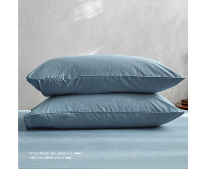 Beautiful Duvet Cover Quilt Set Flat Cover Pillow Case Essential Blue Single