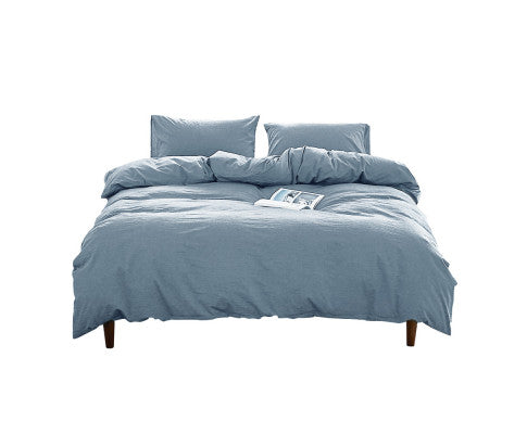 Beautiful Duvet Cover Quilt Set Flat Cover Pillow Case Essential Blue Single