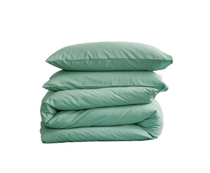 Comfortable Duvet Cover Quilt Set Flat Cover Pillow Case Essential Green Single