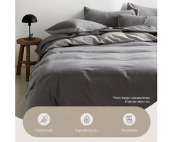 Comfortable Duvet Cover Quilt Set Single Flat Cover Pillow Case Grey Inspired