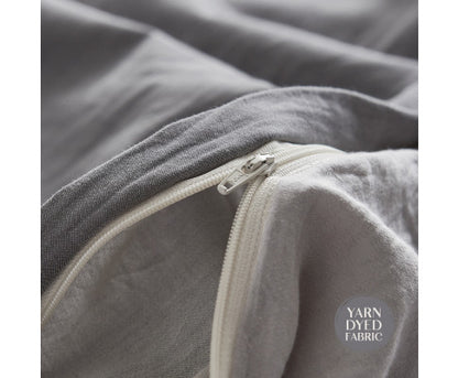 Comfortable Duvet Cover Quilt Set Single Flat Cover Pillow Case Grey Inspired