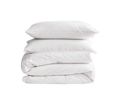 Lightweight Duvet Cover Quilt Set Flat Cover Pillow Case Essential White Single