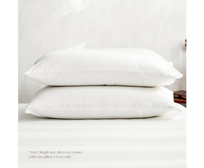 Lightweight Duvet Cover Quilt Set Flat Cover Pillow Case Essential White Single