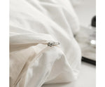 Lightweight Duvet Cover Quilt Set Flat Cover Pillow Case Essential White Single