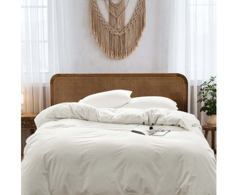 Lightweight Duvet Cover Quilt Set Flat Cover Pillow Case Essential White Single