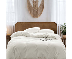 Lightweight Duvet Cover Quilt Set Flat Cover Pillow Case Essential White Single