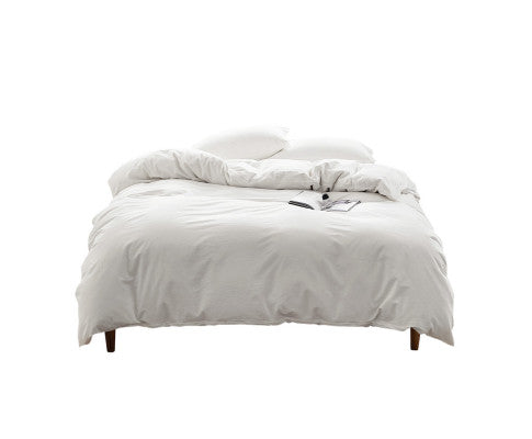 Lightweight Duvet Cover Quilt Set Flat Cover Pillow Case Essential White Single