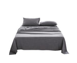 Bed Sheets Set King Flat Cover Pillow Case Black