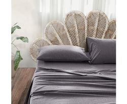 Bed Sheets Set King Flat Cover Pillow Case Black