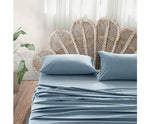 Bed Sheets Set King Flat Cover Pillow Case Blue