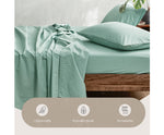 Bed Sheets Set King Cover Pillow Case Green