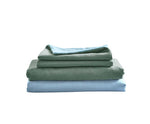 Bed Sheets Set King Cover Pillow Case Green Blue