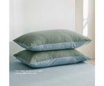 Bed Sheets Set King Cover Pillow Case Green Blue
