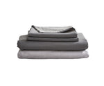 Bed Sheets Set King Cover Pillow Case Green Grey