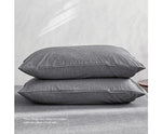 Comfortable Bed Sheets Set Queen Flat Cover Pillow Case Black Essential