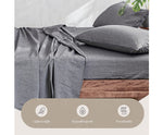 Comfortable Bed Sheets Set Queen Flat Cover Pillow Case Black Essential