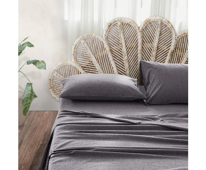 Comfortable Bed Sheets Set Queen Flat Cover Pillow Case Black Essential