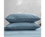 Bed Sheets Set Queen Flat Cover Pillow Case Blue Essential