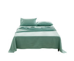Comfortable Bed Sheets Set Queen Flat Cover Pillow Case Green Essential