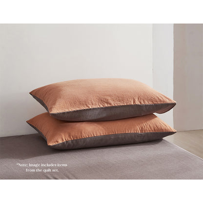 Sheet Set Cotton Sheets Queen Orange Brown