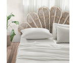 Breathable Bed Sheets Set Queen Flat Cover Pillow Case White Essential
