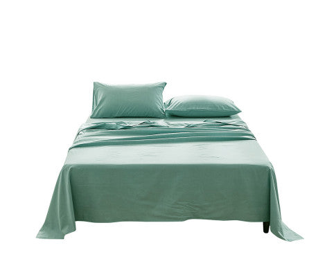 Extremely soft Washed Cotton Sheet Set Single size Green