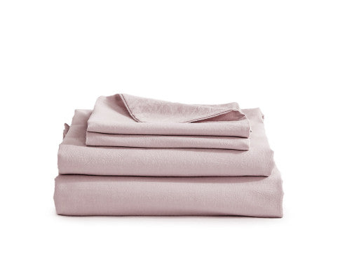 Lightweight Bed Sheets Set Single Flat Cover Pillow Case Purple Essential