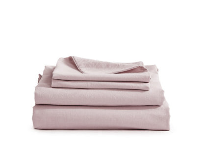 Lightweight Bed Sheets Set Single Flat Cover Pillow Case Purple Essential