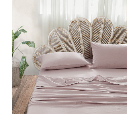 Lightweight Bed Sheets Set Single Flat Cover Pillow Case Purple Essential