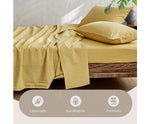 Breathable fabric Bed Sheets Set Single Flat Cover Pillow Case Yellow Essential