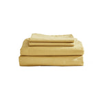 Breathable fabric Bed Sheets Set Single Flat Cover Pillow Case Yellow Essential