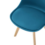 4x Dining Chairs Retro Replica PU Leather Blue