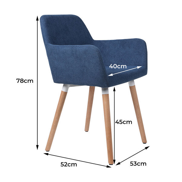 2x Dining Chairs Blue