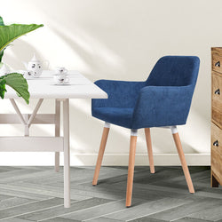 2x Dining Chairs Blue