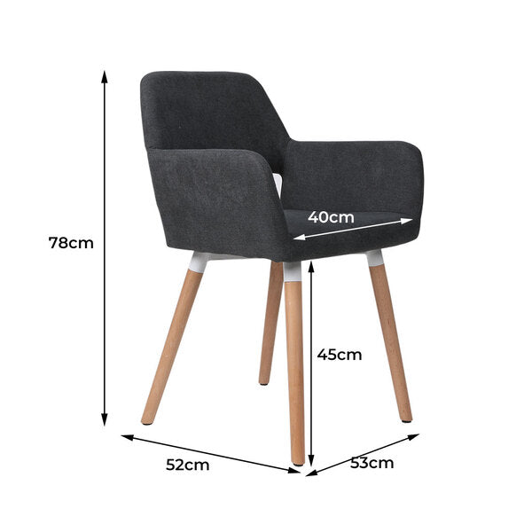 2x Dining Chairs Dark Grey