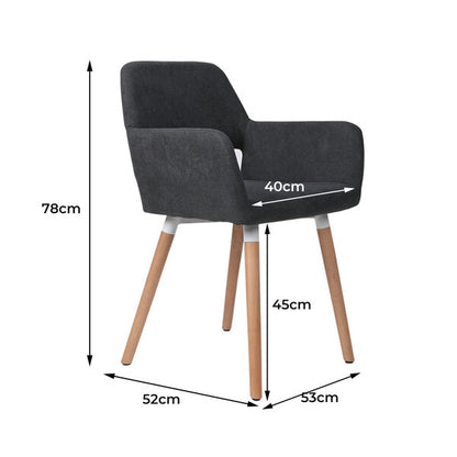 2x Dining Chairs Dark Grey