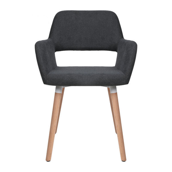 2x Dining Chairs Dark Grey