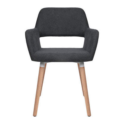 2x Dining Chairs Dark Grey