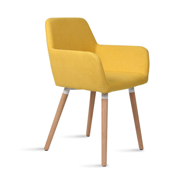 2x Dining Chairs Yellow
