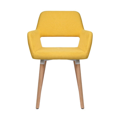 2x Dining Chairs Yellow
