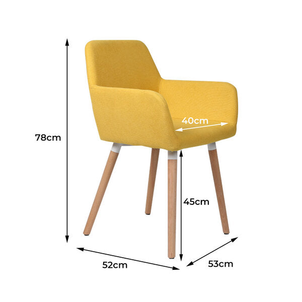 2x Dining Chairs Yellow
