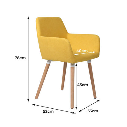 2x Dining Chairs Yellow
