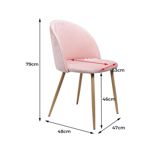 2x Dining Chairs Pink