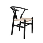2x Dining Chairs Wooden Hans Wegner Chair-Black