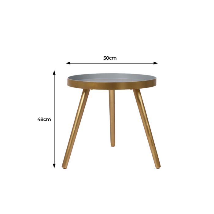 Modern Coffee Table Storage Bedside Table Plant Stand Wooden-Blue