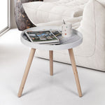 Modern Coffee Table Storage Bedside Table Plant Stand Wooden-Grey