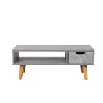 Coffee Table Simple Storage Wooden Cabinet Grey