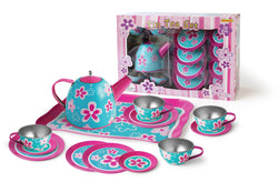 PINK FLOWER TIN TEA SET