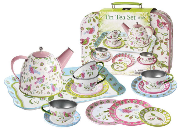  BIRD TIN TEA SET SUITCASE