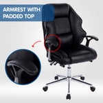 Leather High Back Modern Reclining Executive Office Chair Black
